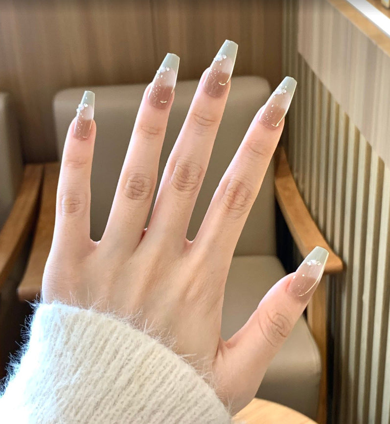 Stylish Bow-Embellished Press-On Nails Kalsten