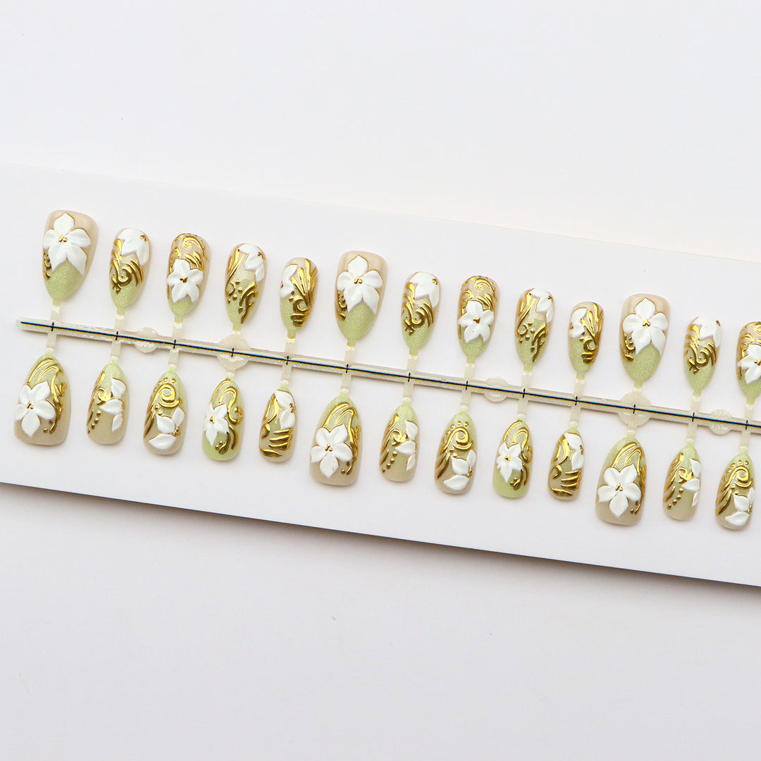 Floral Acrylic Nail Art Set