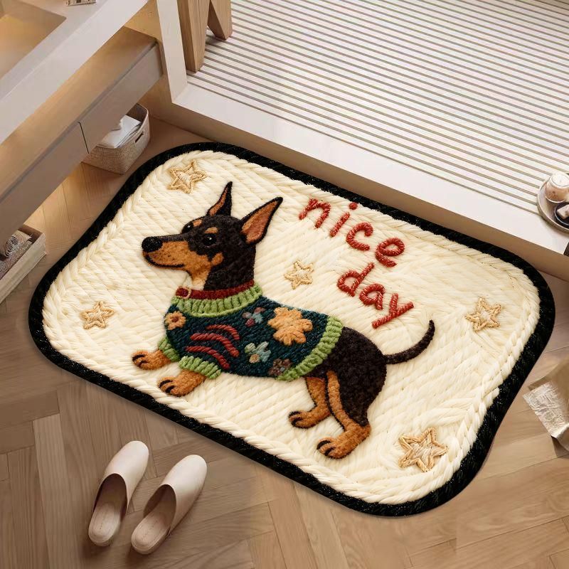 Decorative Dog-Themed Bath Rug Kalsten