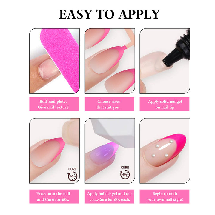 Acrylic nail set with versatile French designs Kalsten