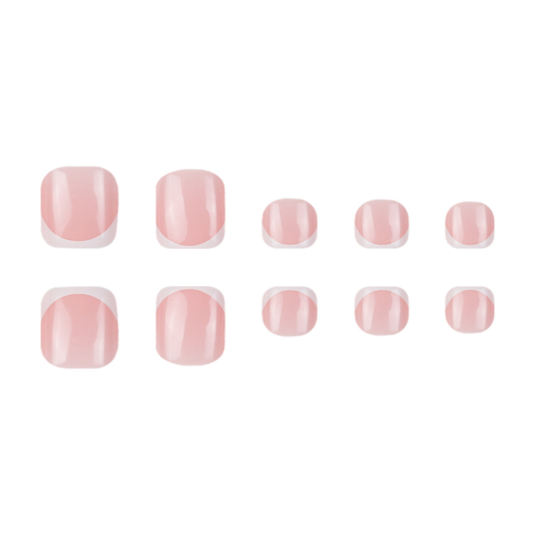 Decorative French Tip Press-On Toenail Set Kalsten
