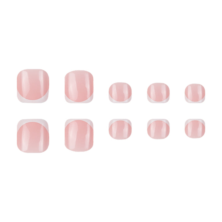 Decorative French Tip Press-On Toenail Set Kalsten