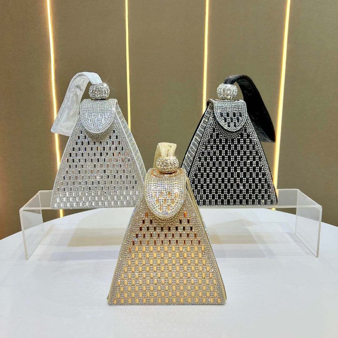 Geometric Rhinestone Evening Bag