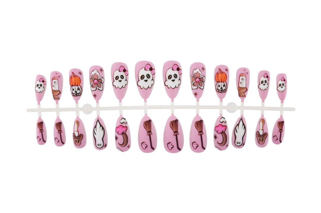 Artificial Nail Set with Playful Halloween Designs Kalsten