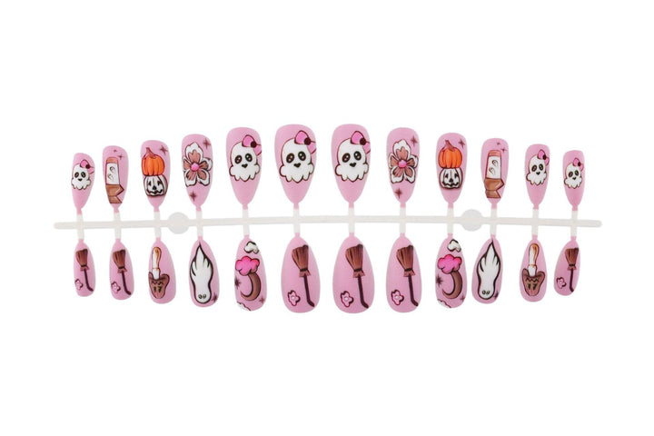 Artificial Nail Set with Playful Halloween Designs Kalsten