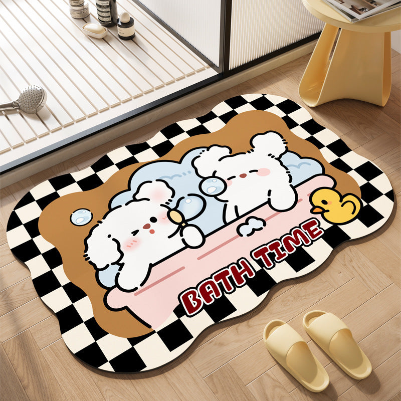 Playful Puppy-Themed Floor Mat