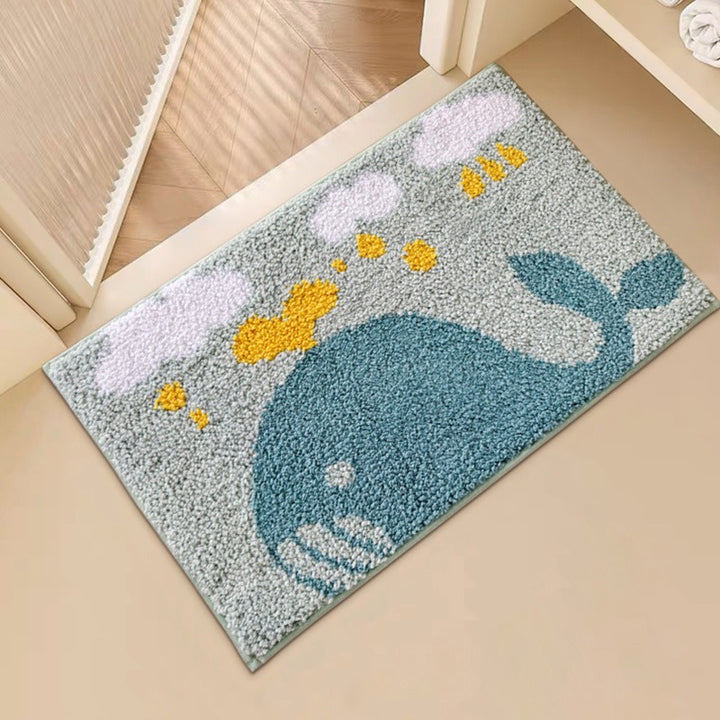 Whale-Themed Cozy Bath Mat Kalsten