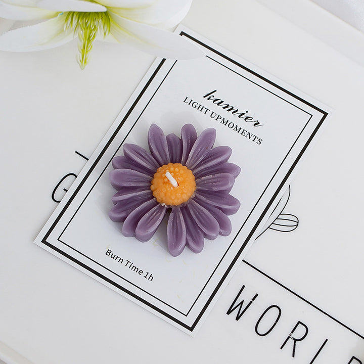 Flower-shaped scented candle
