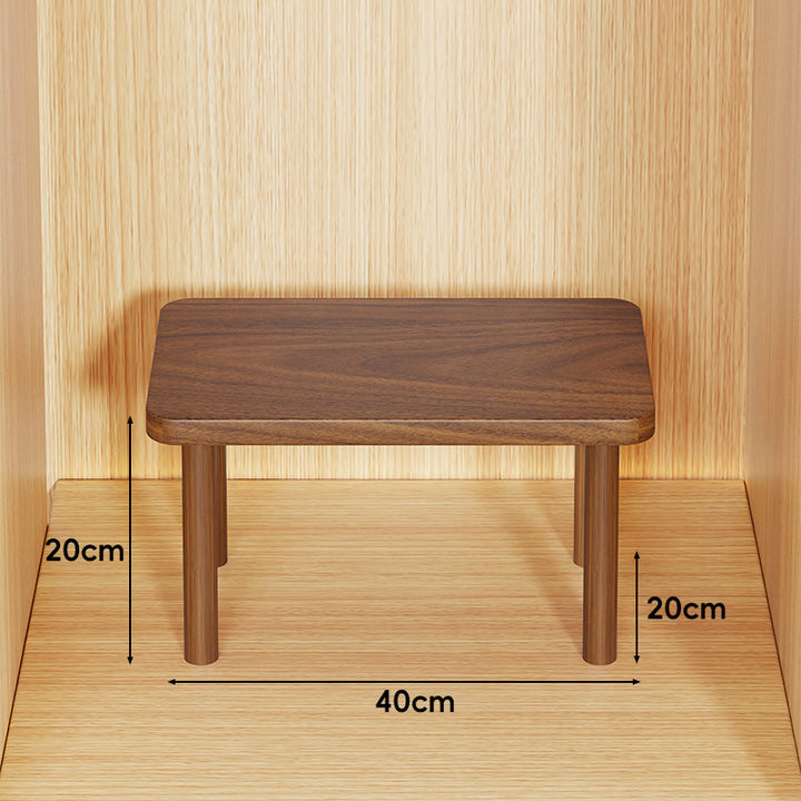 Height-Adjustable Rectangular Wooden Riser Table with Detachable Round Legs