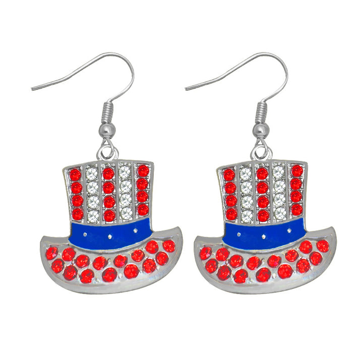 Women's stud earrings wing design enamel with star motif and fine alloy Kalsten