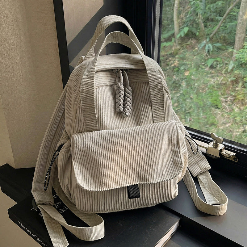 Cord-Backpack with Multiple Compartments and Reinforced Bottom Kalsten