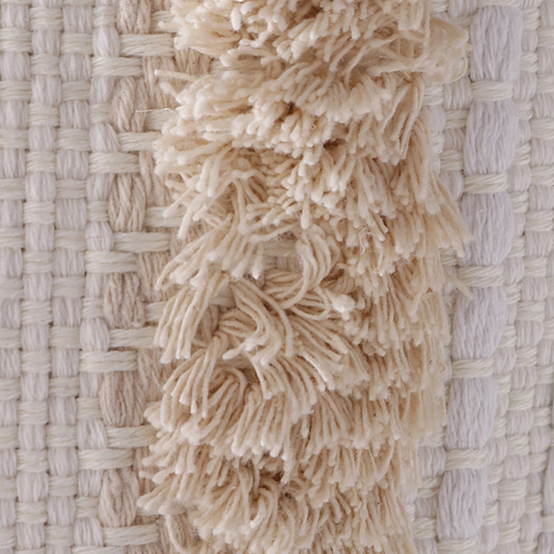Structured living room carpet with 3D tufting and geometric diamond relief
