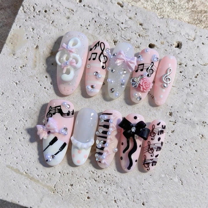 Musical-Themed 3D Nail Art Set