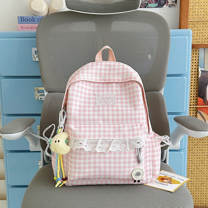 Cute Gingham Print Backpack Kalsten