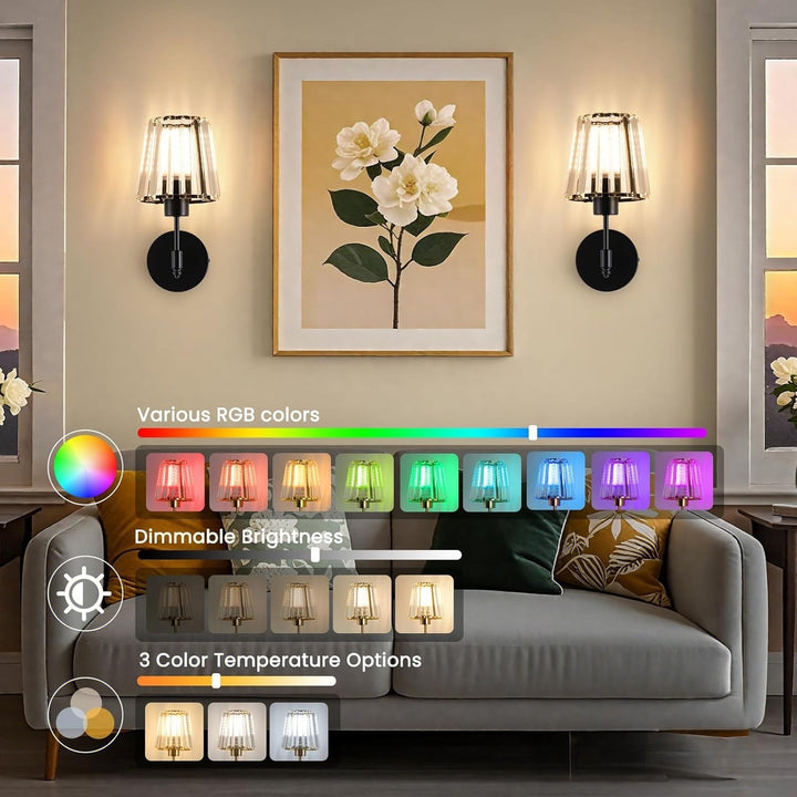 Crystal-Embellished Adjustable Wall Sconce