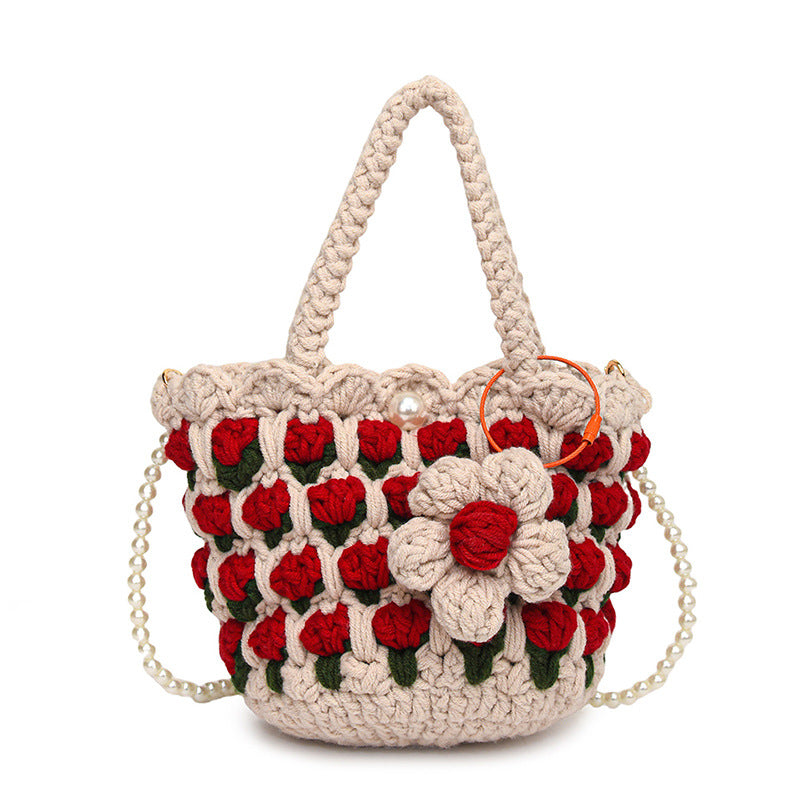 Cute Floral Crochet Handbag
