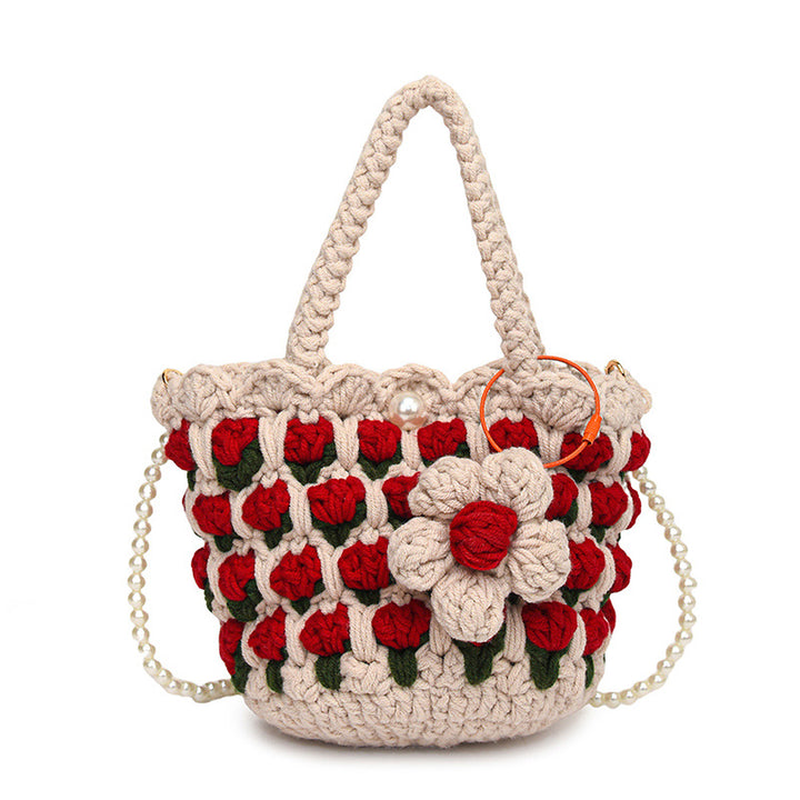 Cute Floral Crochet Handbag