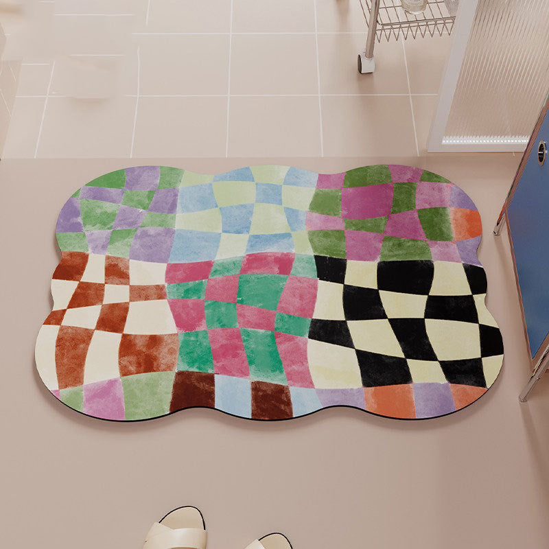 Cat-Themed Plush Bath Mat for Bathroom Decor