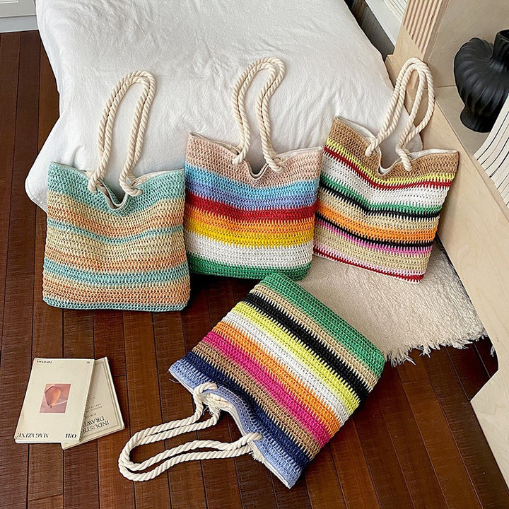 Casual Handwoven Straw Tote Bag