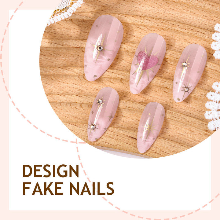 Art nail set with romantic leaf and flower accents Kalsten