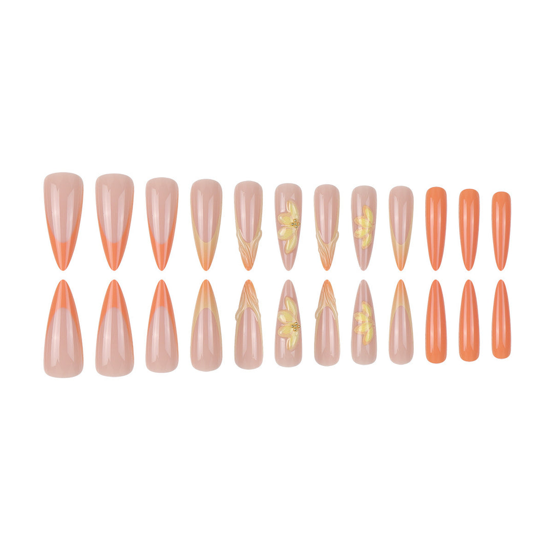 Elegant Floral Stiletto Nails Kalsten