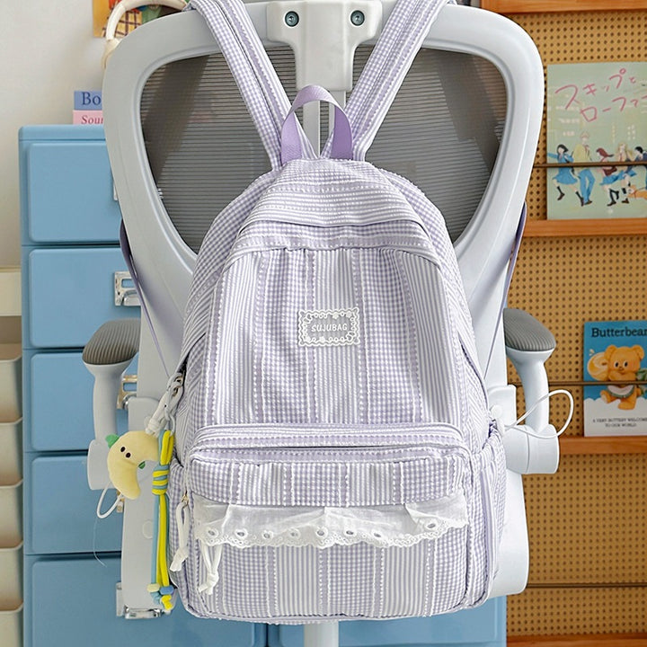 Cute Plaid Design Backpack Kalsten