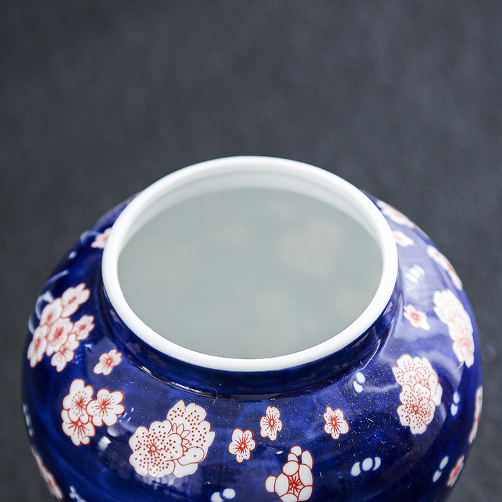 Floral Patterned Decorative Ceramic Jar Kalsten