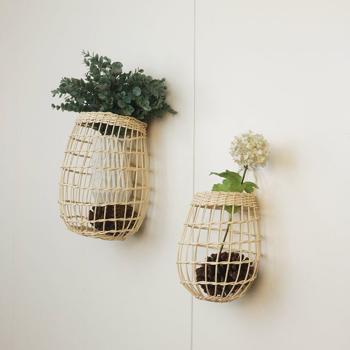 Handmade decoration basket made of natural material Kalsten