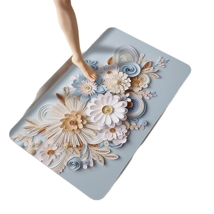 Artistic Floral Design Bath Mat Kalsten