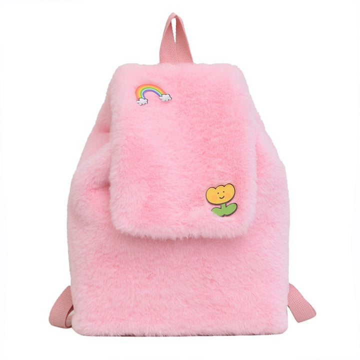 Plush Backpack with Colorful Appliqués Kalsten