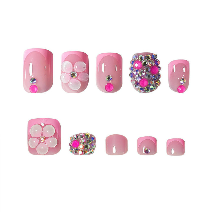 Floral Glitter Nail Art Design Kalsten