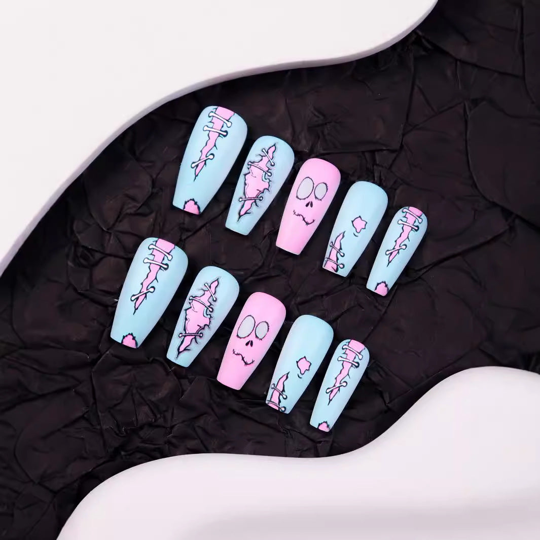 Artistic Halloween-Themed Press-On Nail Art Kalsten