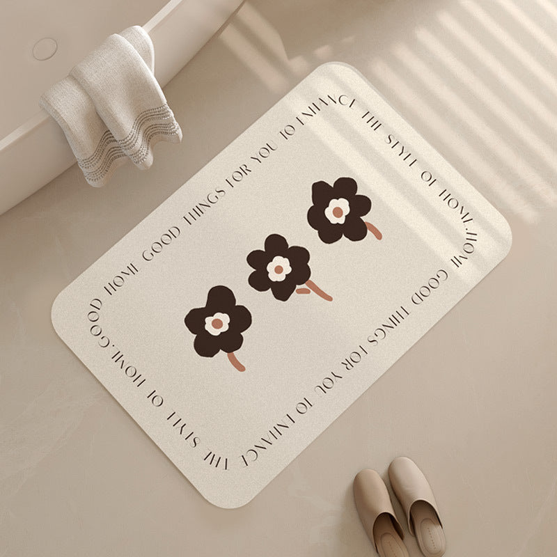 Artistic Floral Bathroom Mat Kalsten