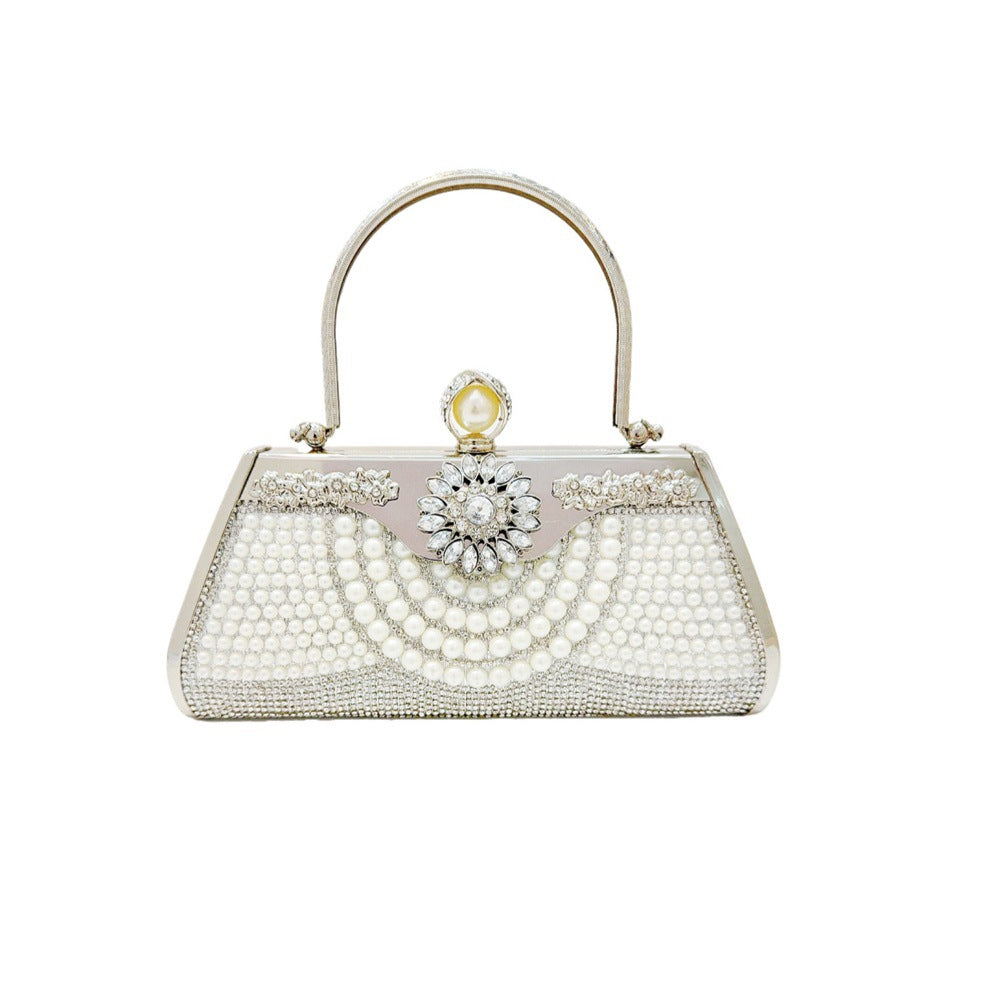 Vintage Pearl Embellished Evening Clutch