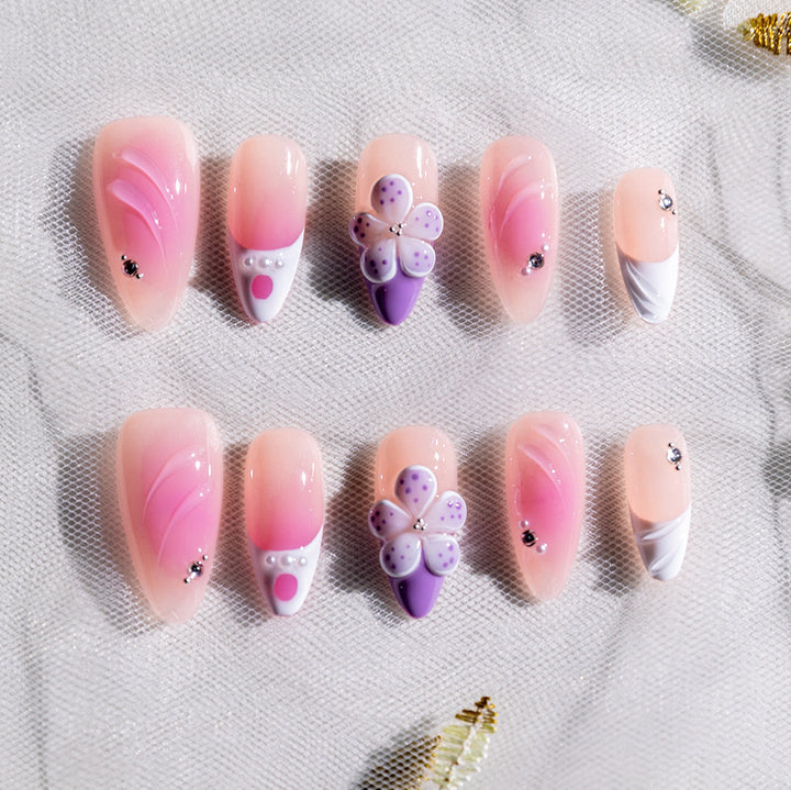Floral-Themed Press-On Nails