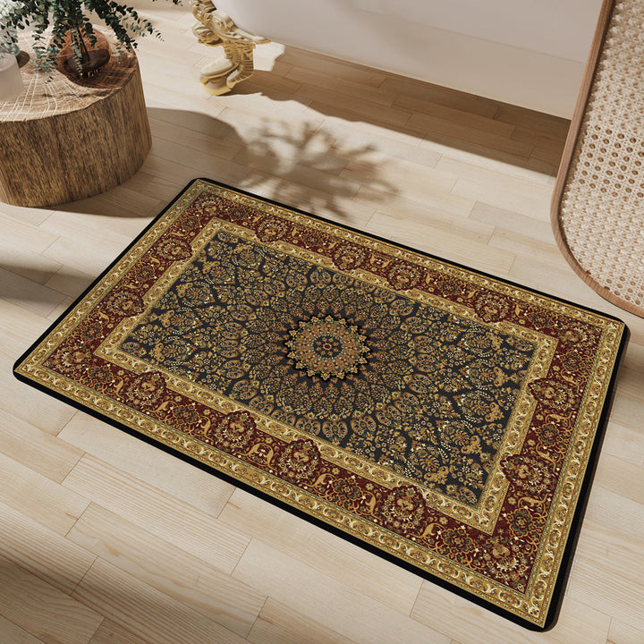 Elegant Floral Pattern Bath Mat Kalsten