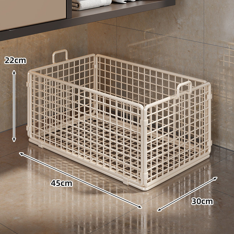 Under-Cabinet Low-Profile Rolling Mesh Storage Crate with Four Swivel Locking Casters