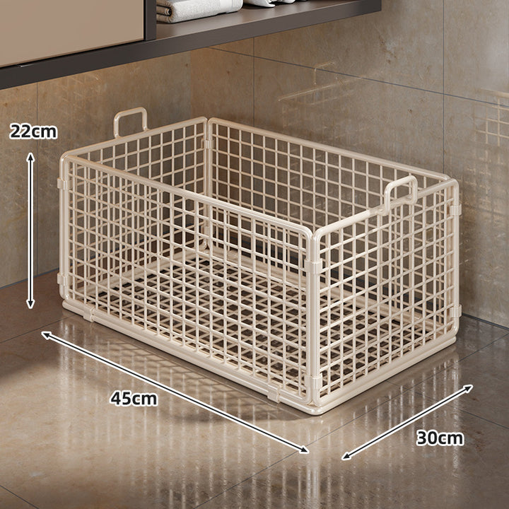 Under-Cabinet Low-Profile Rolling Mesh Storage Crate with Four Swivel Locking Casters