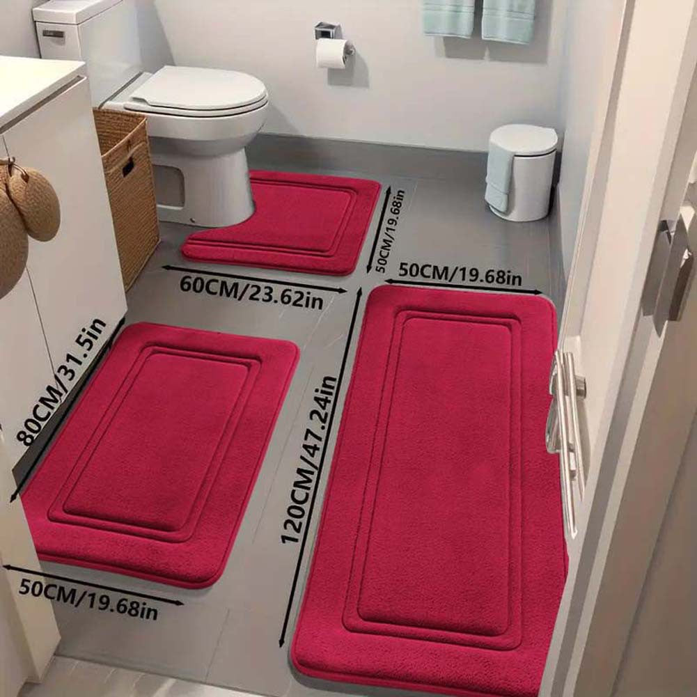 Luxurious Non-Slip Bathroom Rug Set