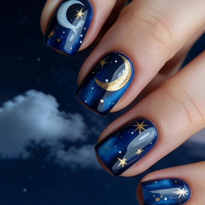 Celestial Night Sky Nail Art Extensions Kalsten