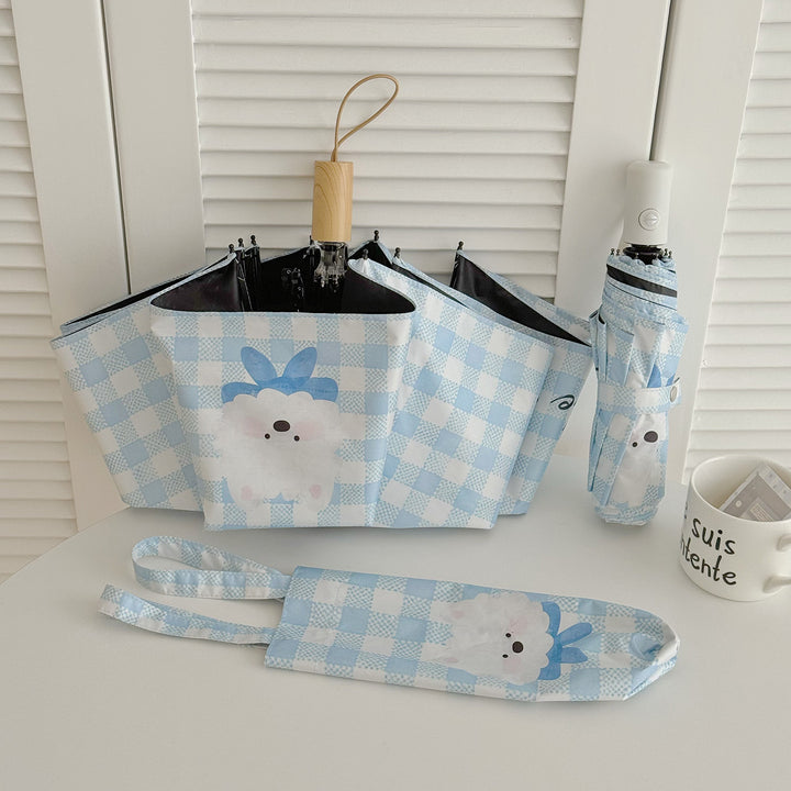 Ladies Foldable Umbrella with Playful Dog Design Kalsten