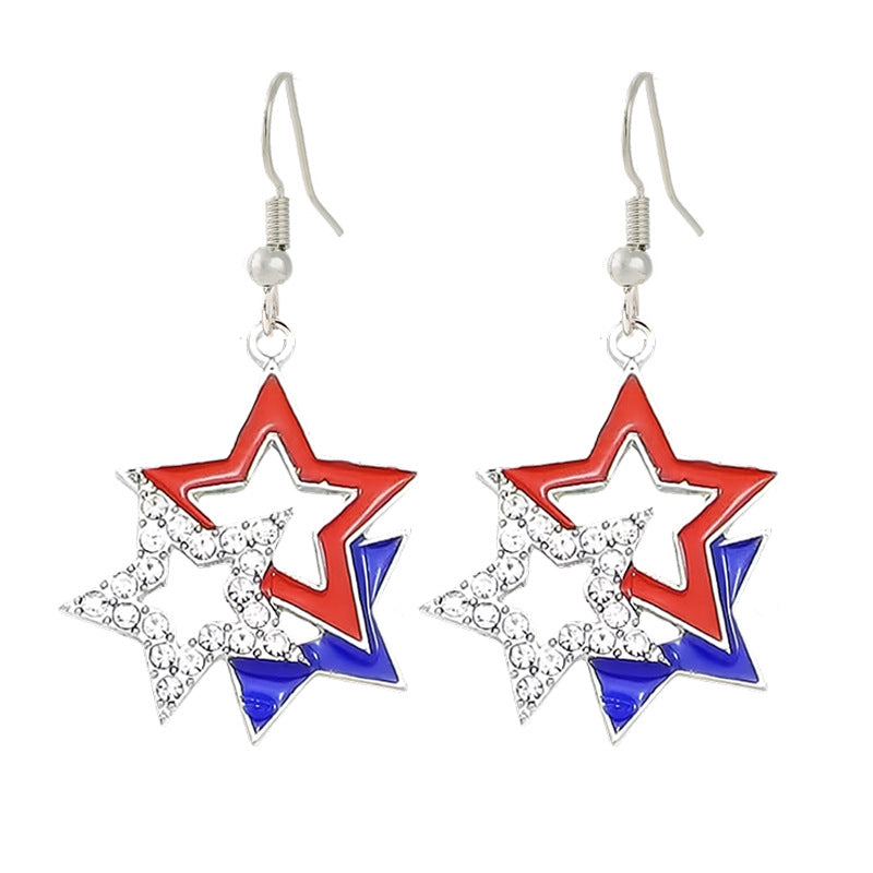 Women nan enamel horseshoe earrings with star motif and fishhook closure Kalsten