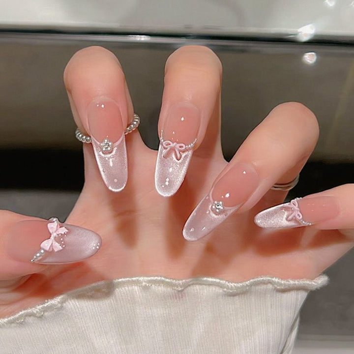 Artistic Gem-Accented Press-On Nail Extensions Kalsten