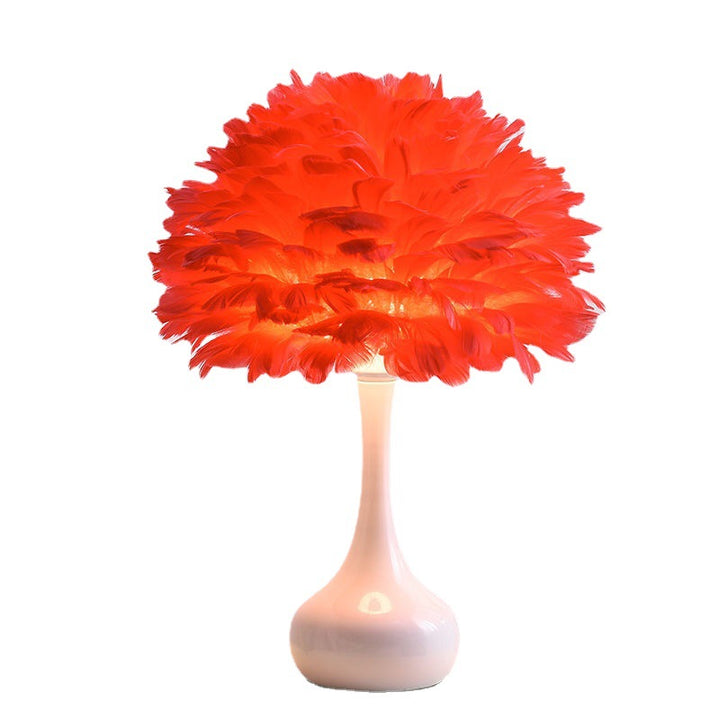 Decorative Feathered Table Lamp