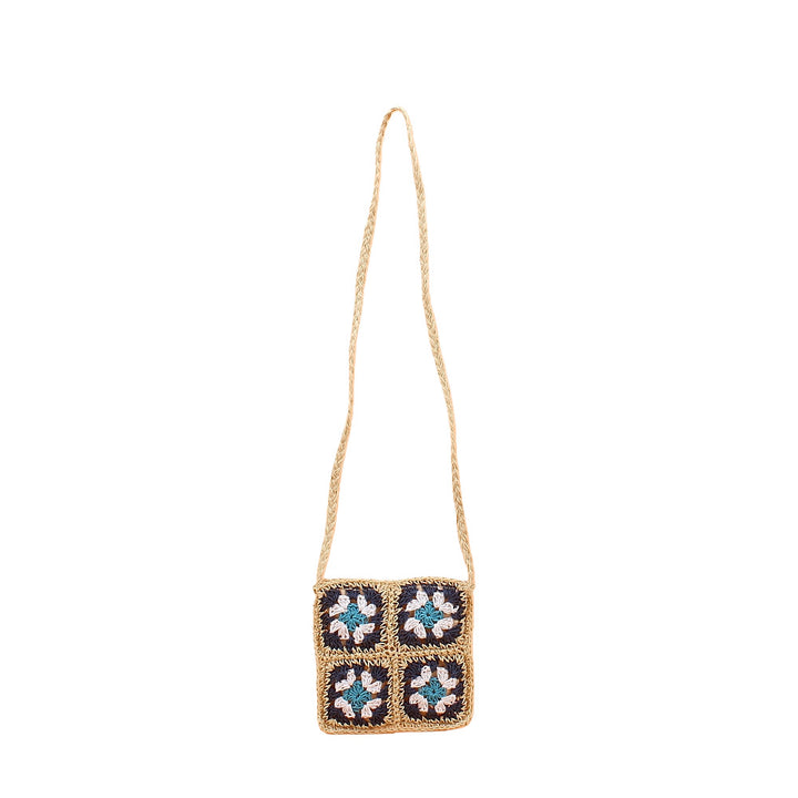 Shoulder bag with hand-crocheted floral pattern Kalsten