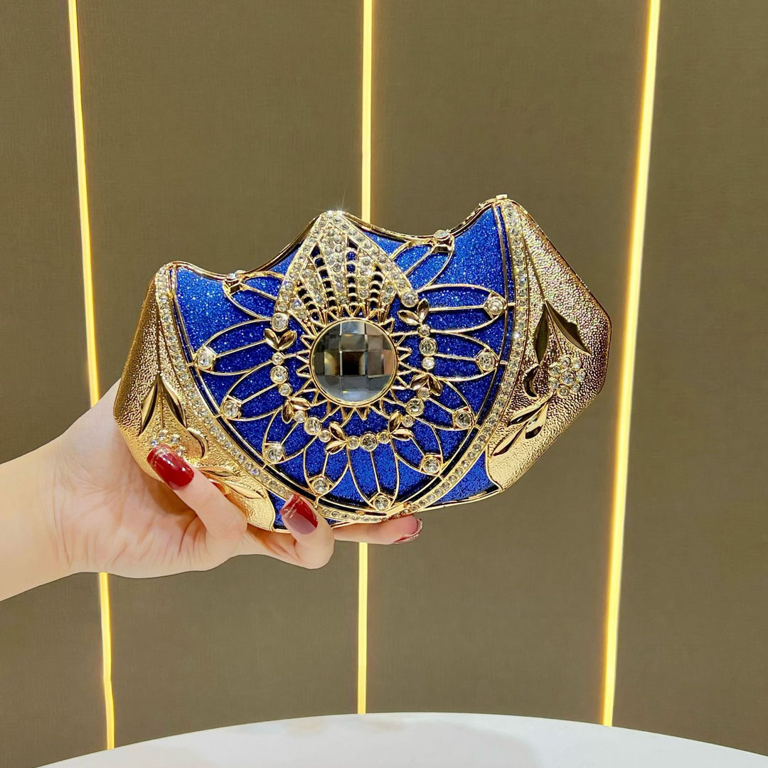 Floral-Inspired Rhinestone Evening Clutch