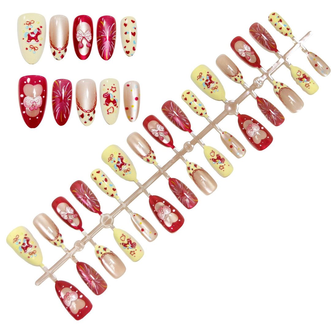 Playful Party-Themed Press-On Nails