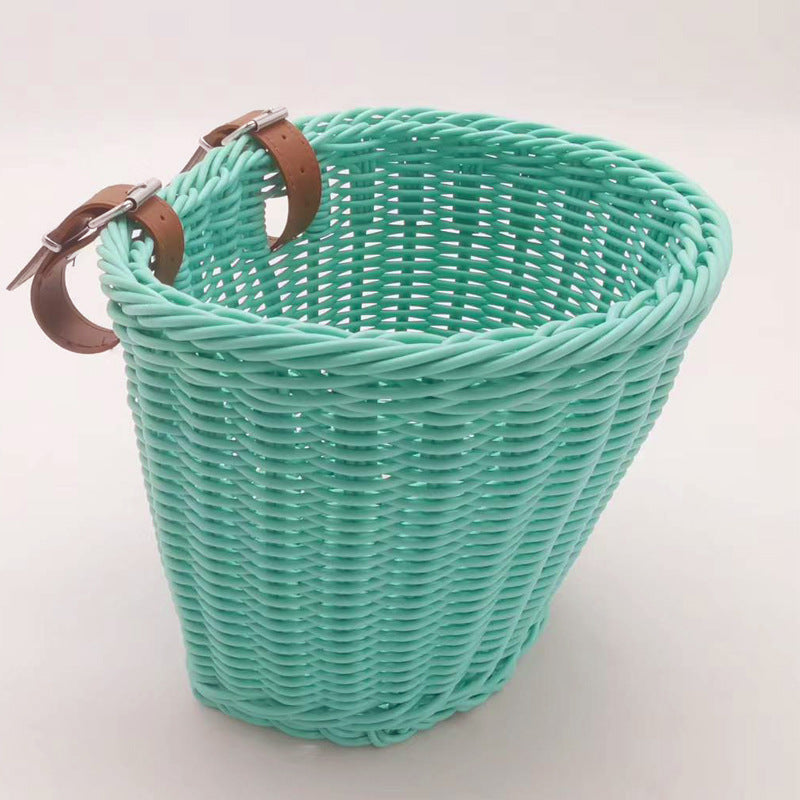 Decorative Woven Storage Basket with Leather Handles Kalsten