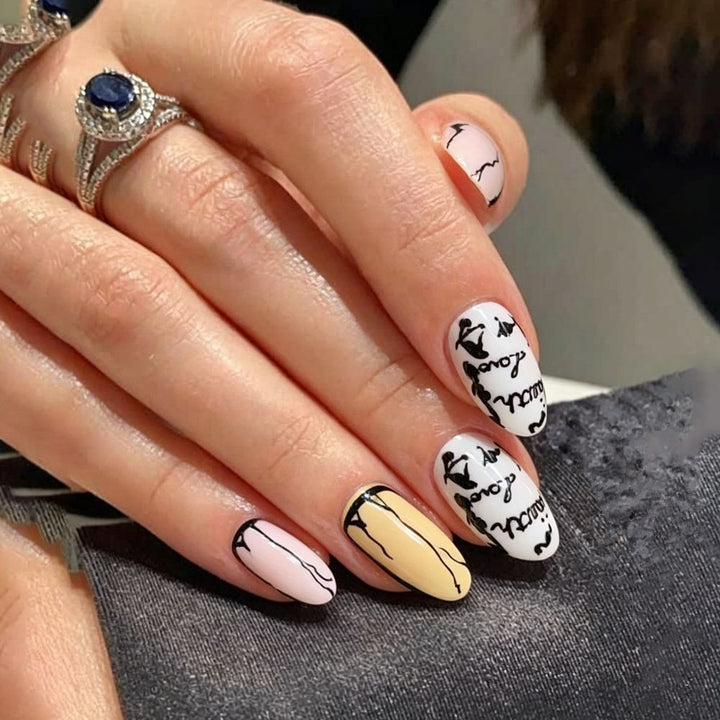 Abstract Design Press-On Nail Set