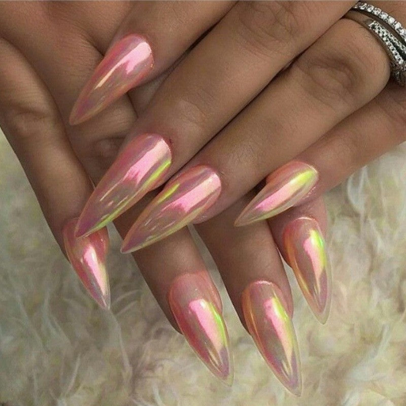 Shimmery Stiletto Press-On Nail Art Kalsten